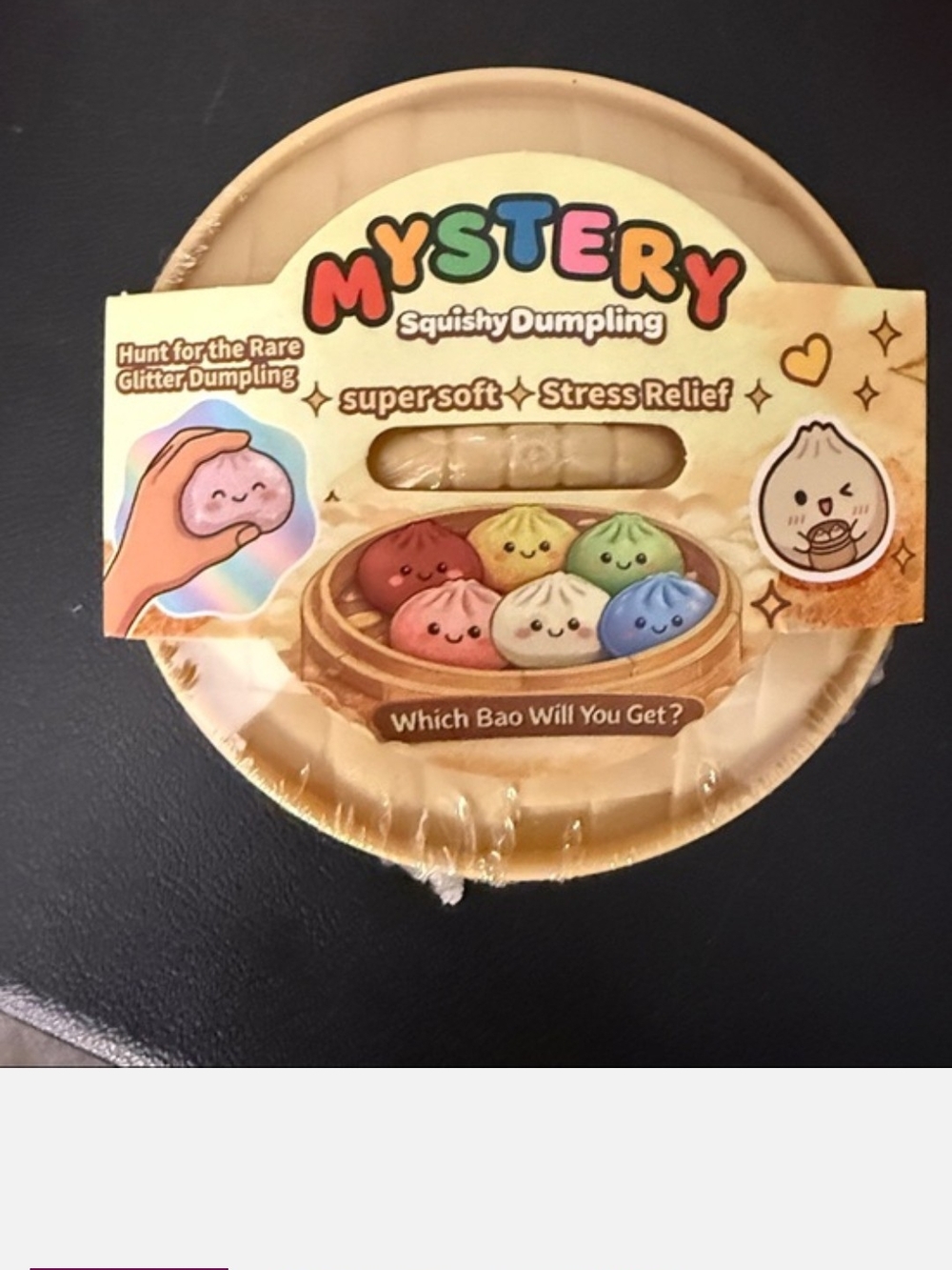 Squishy Glitter Dumpling Stress Toy - Beige